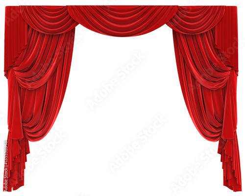 Red Curtains Isolated