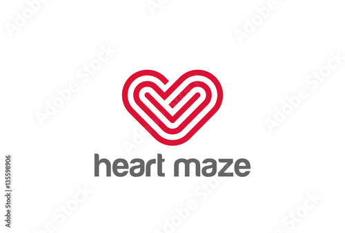 Heart Logo design. Valentine day love symbol. Cardiology Medical