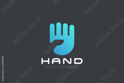 Hand Logo design vector Negative space style © Sentavio