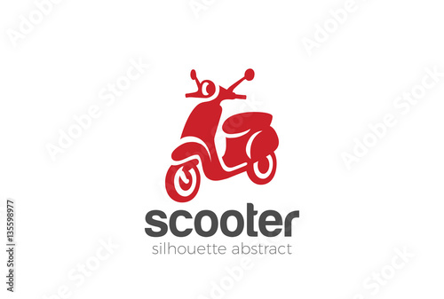 Scooter Logo design silhouette vector. Motorbike Logotype icon