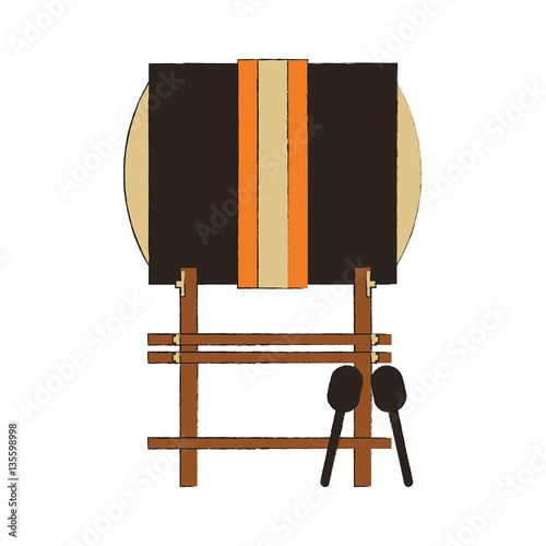 buk drum instrument icon over white background. vector illustration