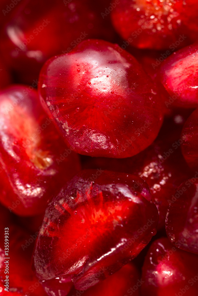 Pomegranate as a background. macro Pomegranate as a background. macro