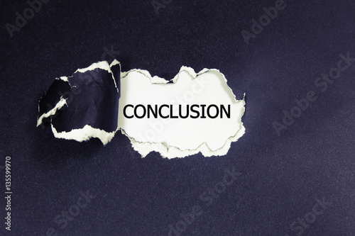 The text conclusion appearing behind torn paper