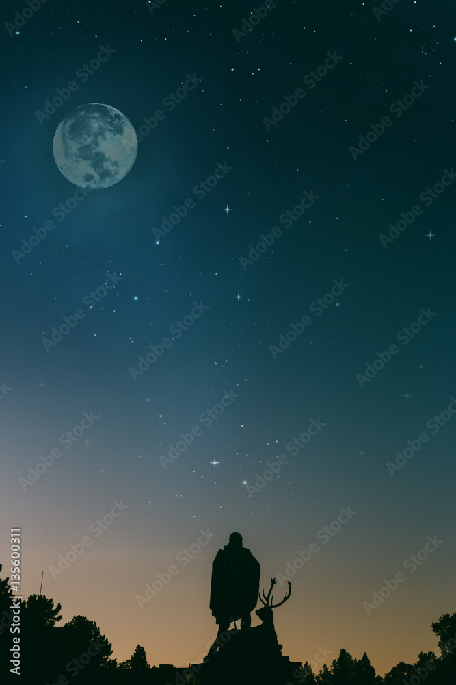 Deer hunter silhouette Deer hunter silhouette