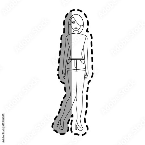 woman wearing casual clothes over white background. vector illustration