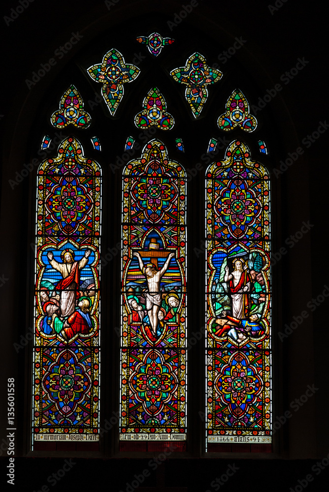 Stained Glass Window - East Budleigh Church -  The Boyhood Home of Sir Walter Raleigh.