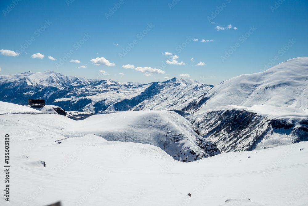 beautiful view of the Caucasus mountains in Georgia