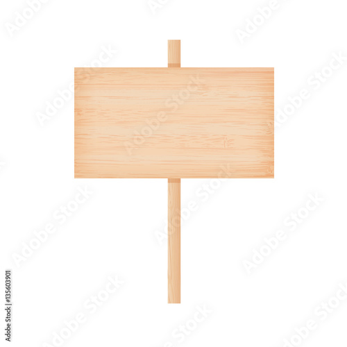 Bamboo wooden signboard on a pole