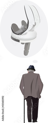 persona anziana pensa e sogna protesi 