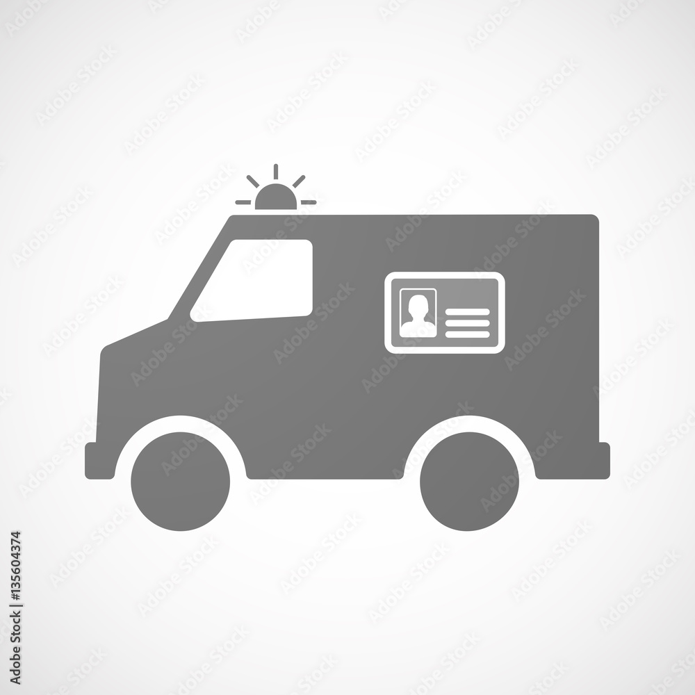 Isolated ambulance with an id card Isolated ambulance with an id card