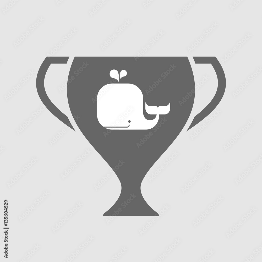 Isolated award cup with a whale Isolated award cup with a whale