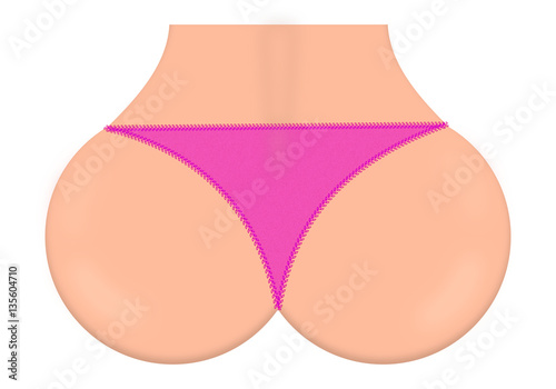 Sexy booty in pink slip