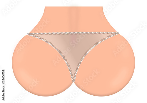 Sexy booty in transparent slip