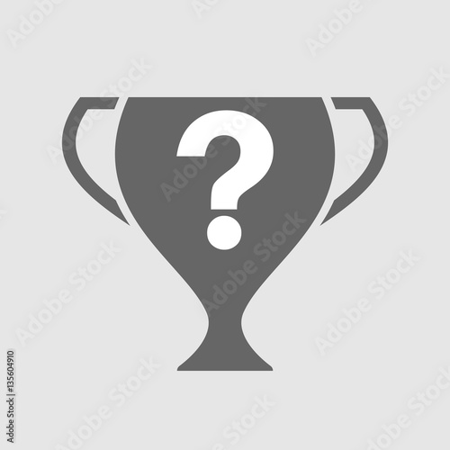 Isolated award cup with a question sign