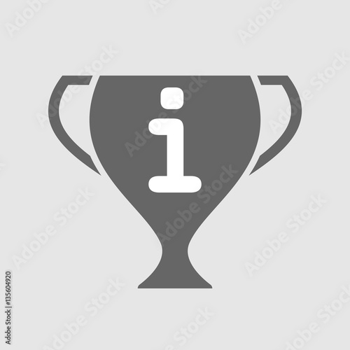 Isolated award cup with an info sign