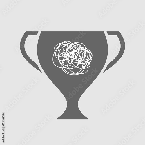 Isolated award cup with a doodle