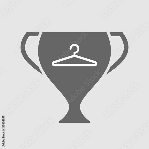 Isolated award cup with a hanger