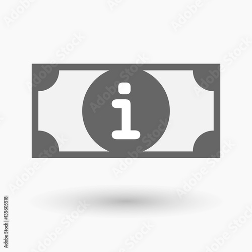 Isolated bank note with an info sign