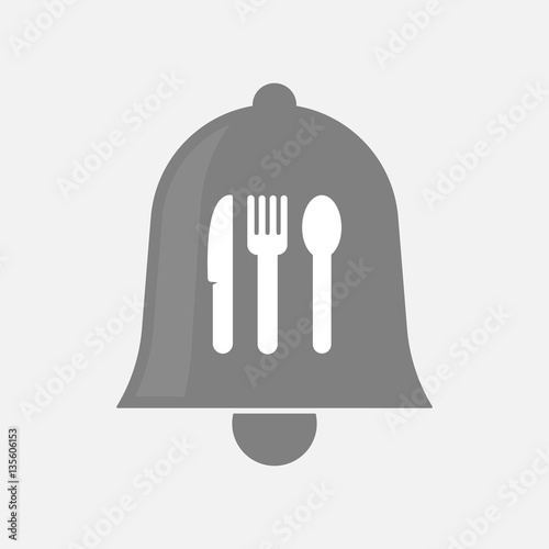 Isolated  bell with cutlery