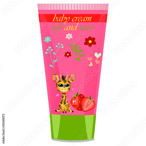 Baby cream tube with kids design