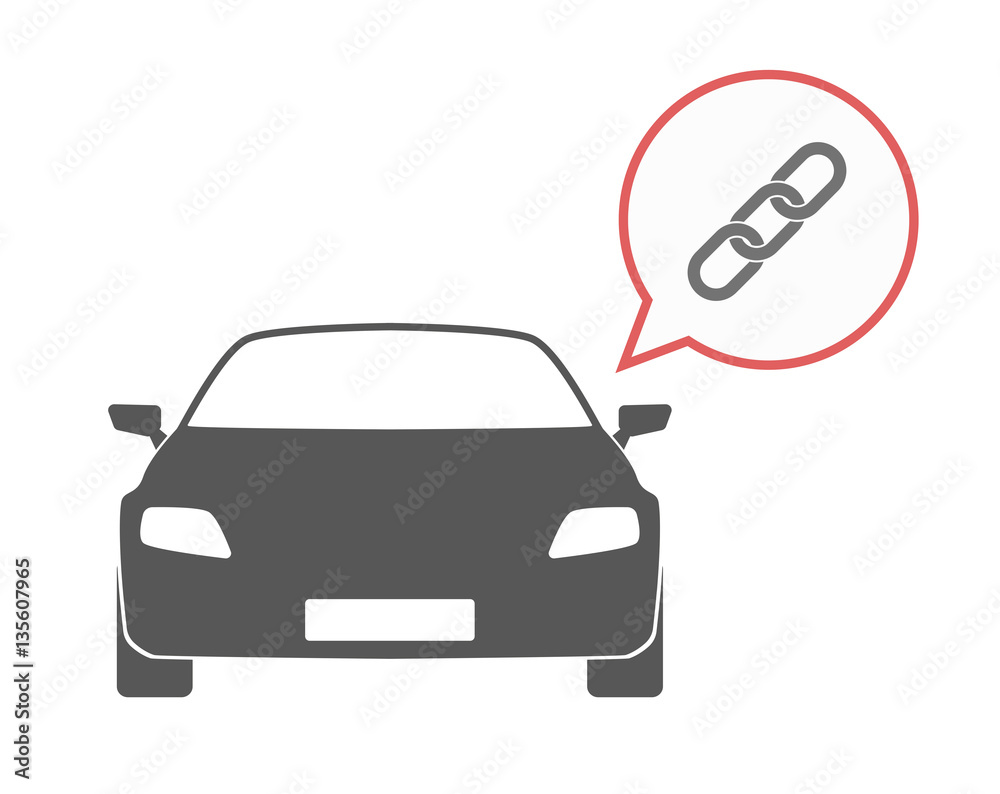 Isolated car with a chain Isolated car with a chain