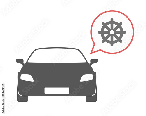 Isolated car with a dharma chakra sign