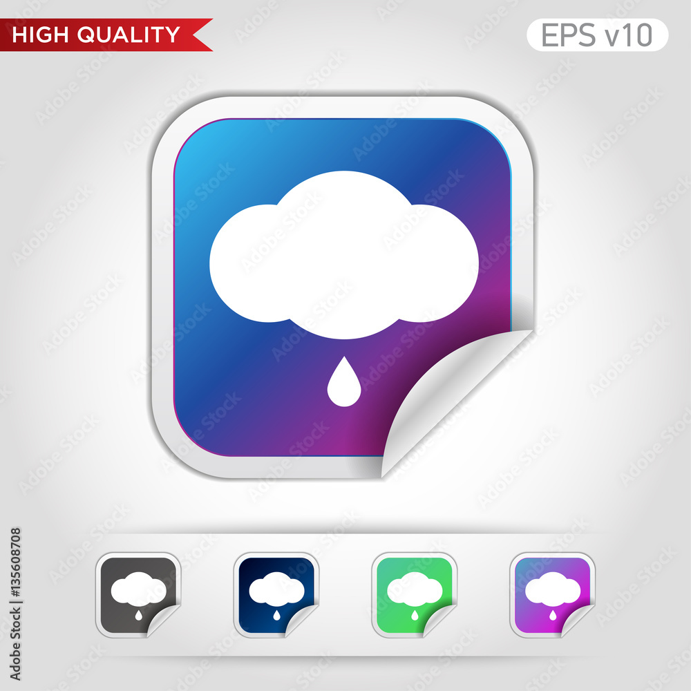 Rain icon. Button with rain cloud icon. Modern vector. Rain icon. Button with rain cloud icon. Modern vector.