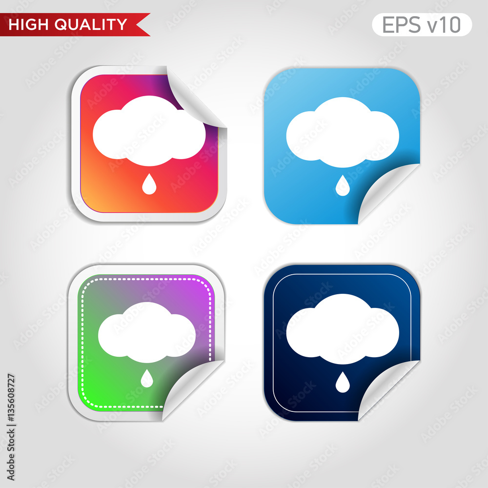 Rain icon. Button with rain cloud icon. Modern vector. Rain icon. Button with rain cloud icon. Modern vector.