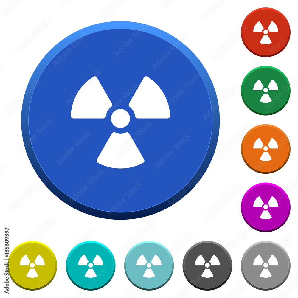 Radiation sign beveled buttons Radiation sign beveled buttons