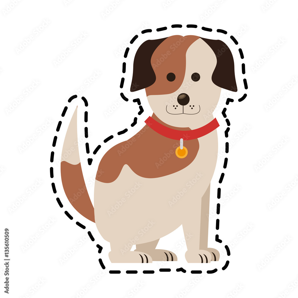 Fototapeta premium dog cartoon icon over white background. colorful design. vector illustration