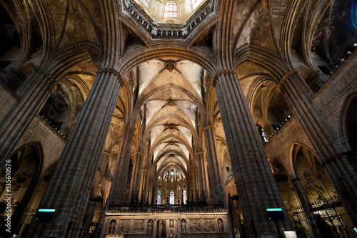 Cathedral of barcelona interior view