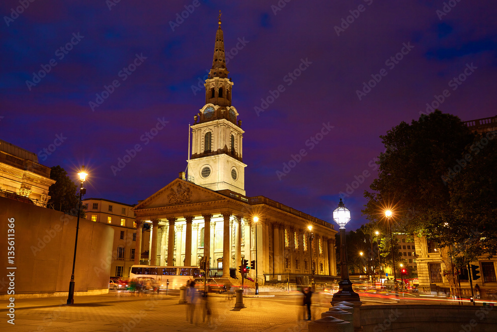 London Trafalgar Square St Martin church