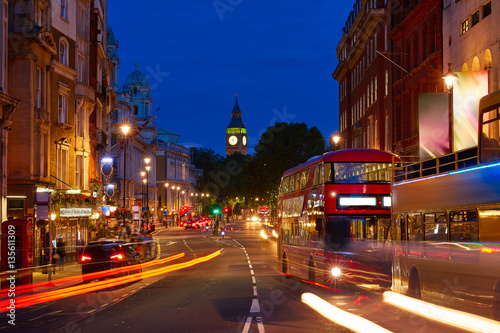 London Big Ben from Trafalgar Square traffic © lunamarina