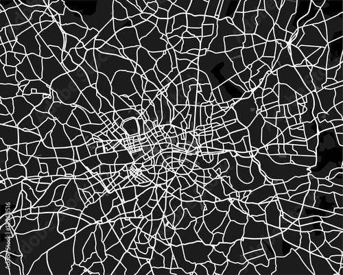 Black and white scheme of the London, United Kingdom. City Plan of London. Vector illustration