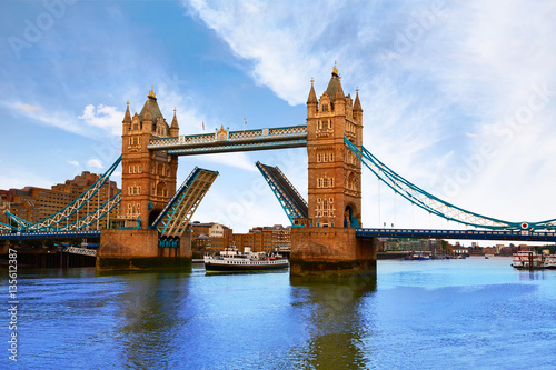 London Tower Bridge over Thames river