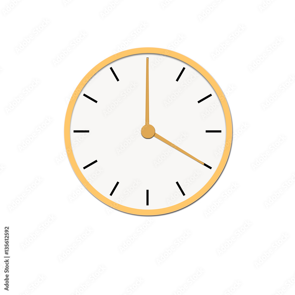 Clock icon, illustration of a flat design Clock icon, illustration of a flat design