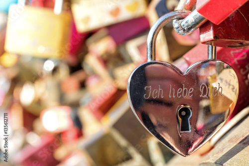 love lock at the Hohenzollern Bridge in Cologne/ Germany