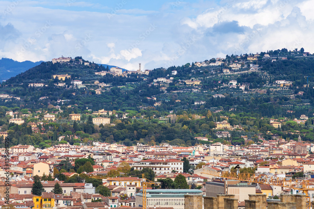 neighborhood of Florence city on green hill