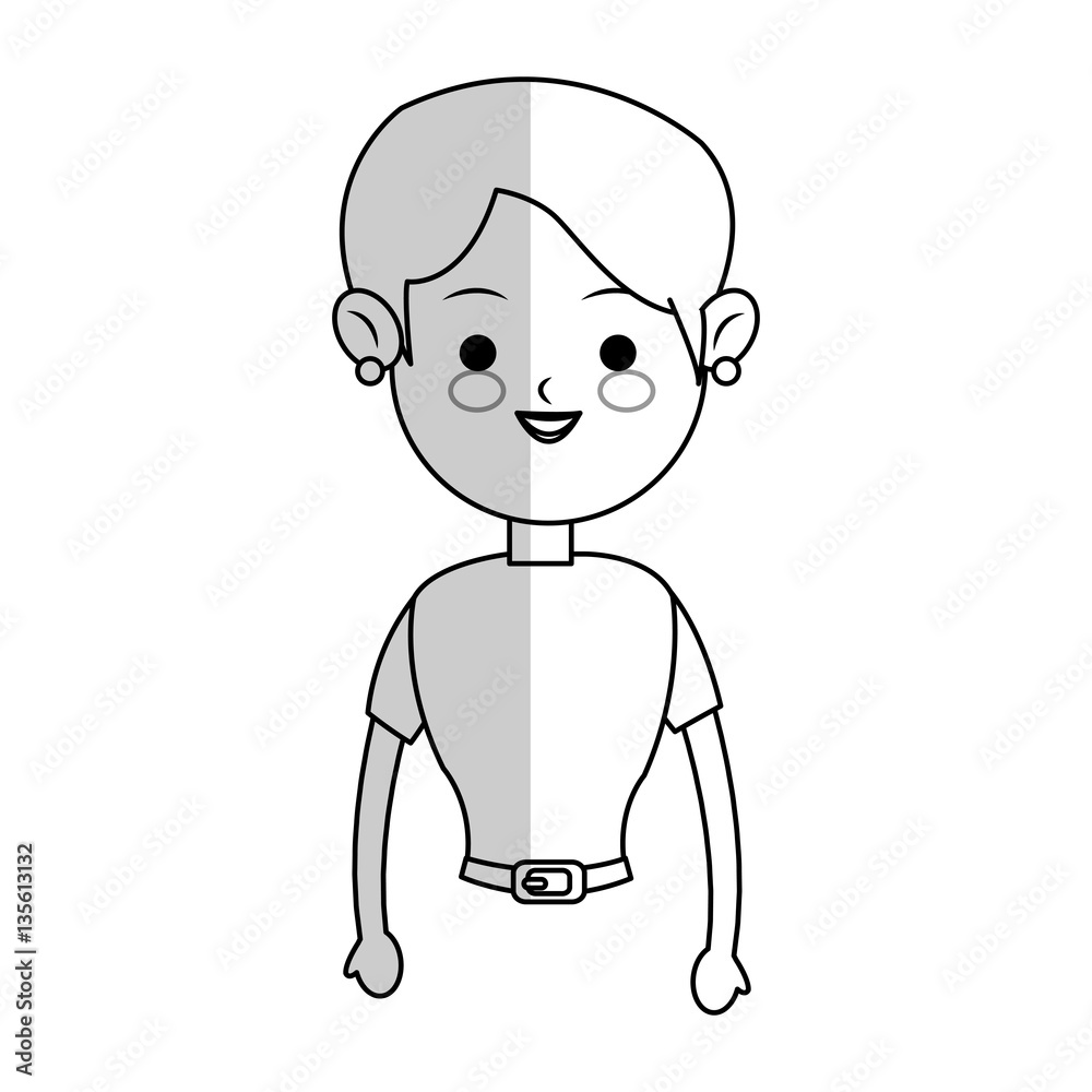 Obraz premium woman cartoon icon over white background. vector illustration