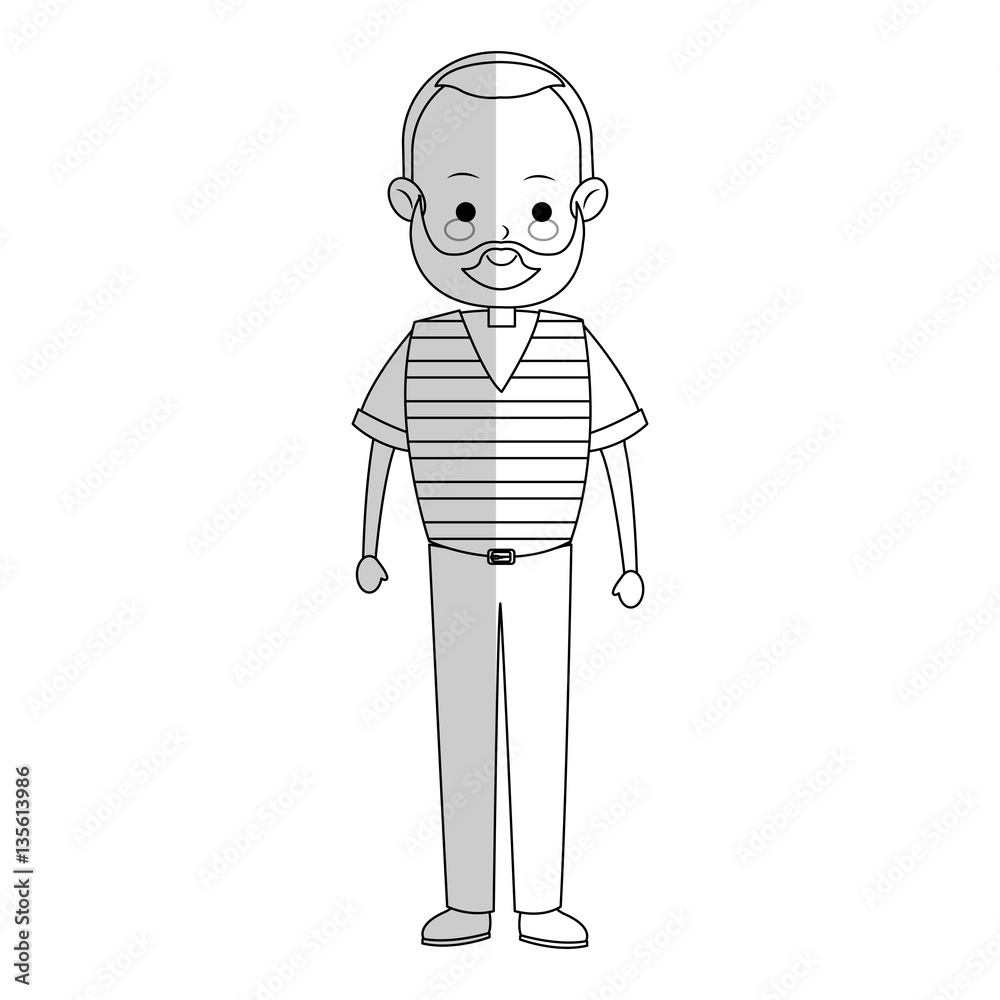 Fototapeta premium old man cartoon icon over white background. vector illustration