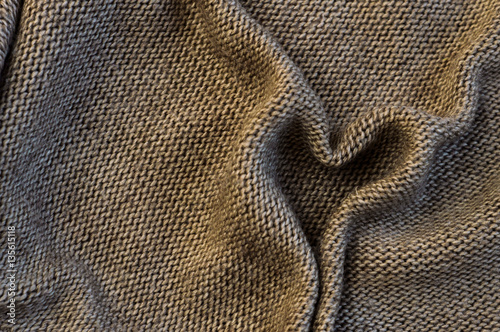 print hearts on abstract brown knitted background