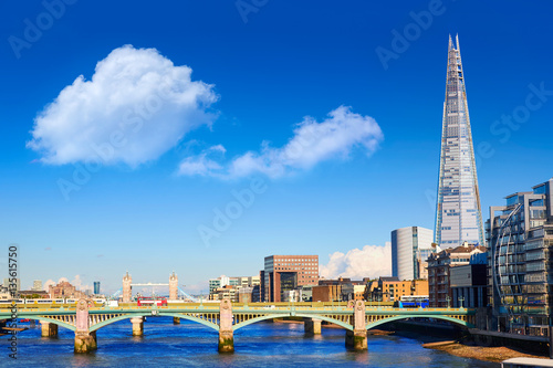 London Millennium bridge skyline