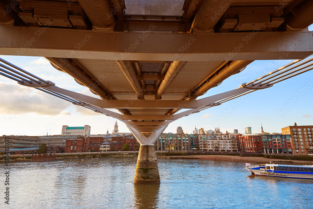 Fototapeta premium London Millennium bridge skyline UK