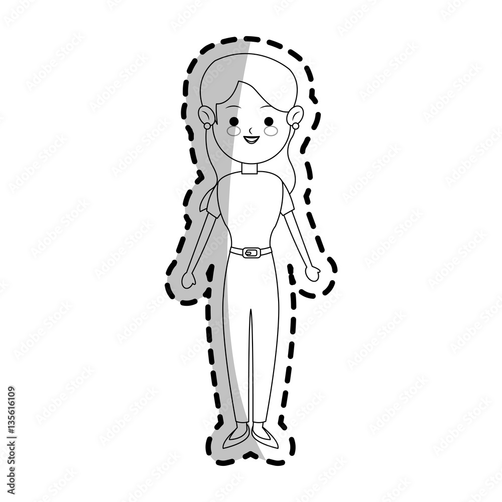 woman cartoon icon over white background. vector illustration