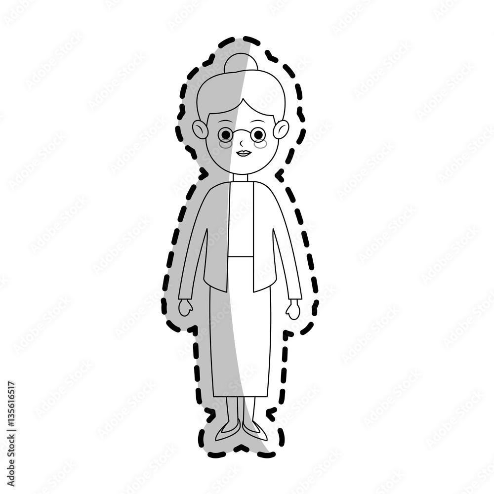 old woman cartoon icon over white background. vector illustration old woman cartoon icon over white background. vector illustration