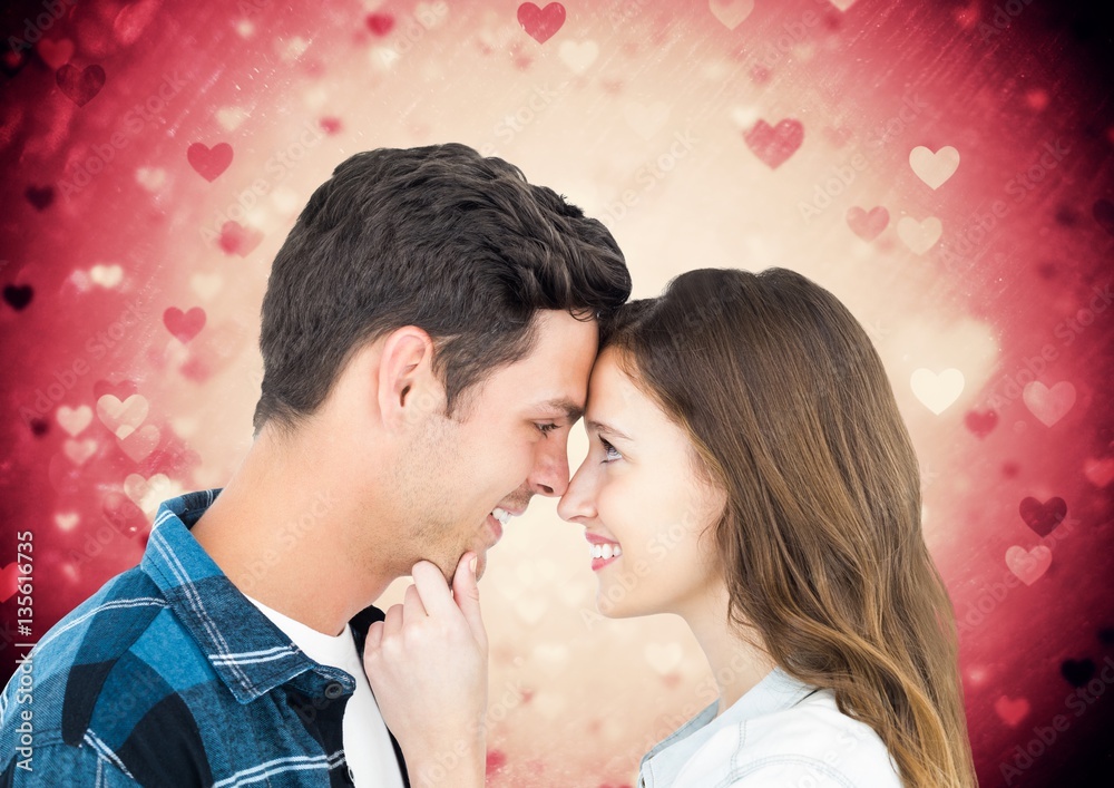 Romantic couple looking at each other