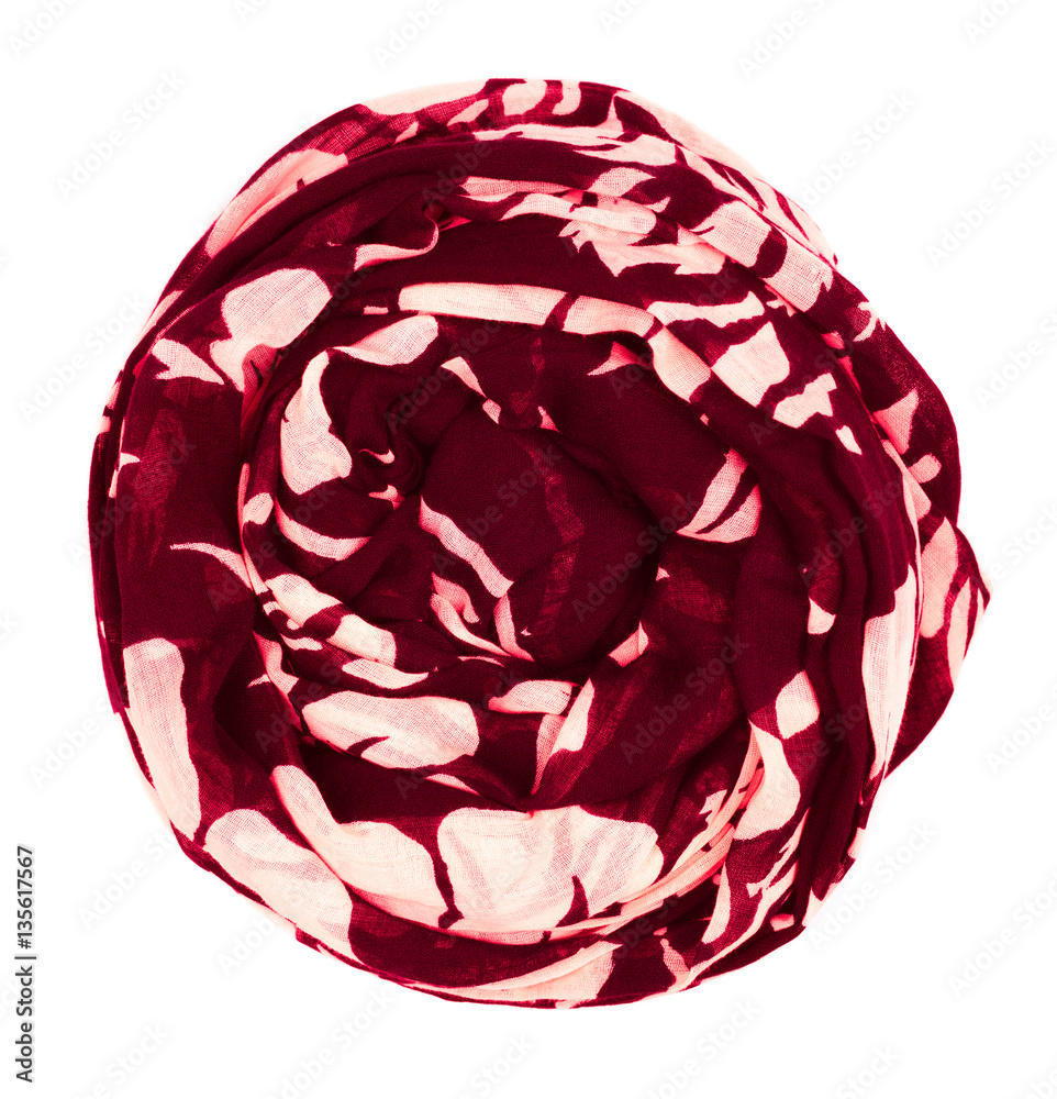 Red silk scarf isolated on white background. Red silk scarf isolated on white background.