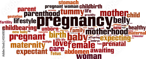 Pregnancy word cloud concept. Vector illustration
