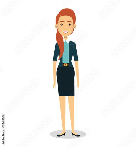 businesswoman character avatar icon vector illustration design
