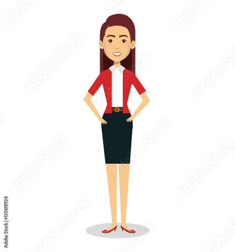 businesswoman character avatar icon vector illustration design
